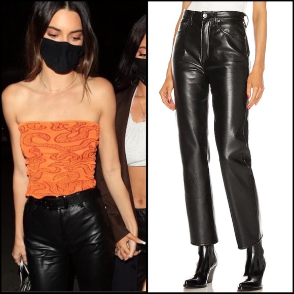 Agolde Pants - NWT AGOLDE Recycled Leather pinched waist Fitted 90s Detox, 24